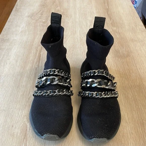 Balmain Socks Chain Link Sneakers In Black/Silver - 38 - Picture 2 of 9